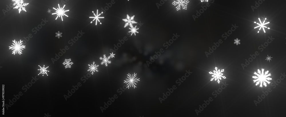 Wall mural snowflakes - christmas card - snowflakes of paper in frame