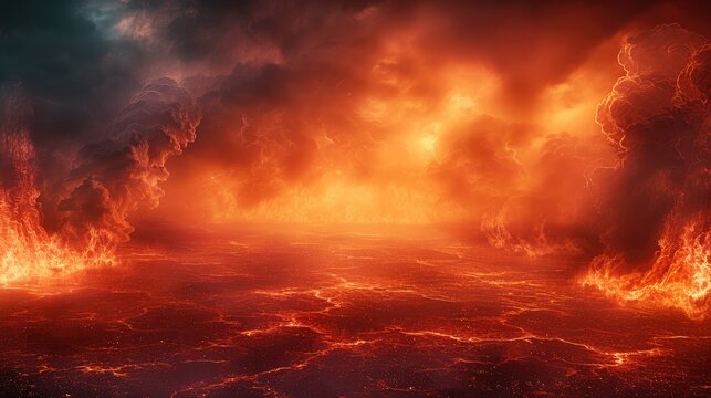 Blank simple background depicting hell. Generative AI.