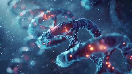 Fototapeta premium Genetic Disease in Cells - 3D Scientific Microscopic View