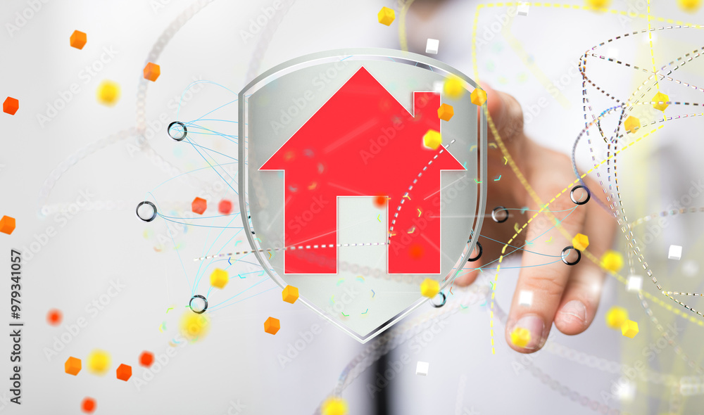 Aufkleber using futuristic interface of smart home automation iot
