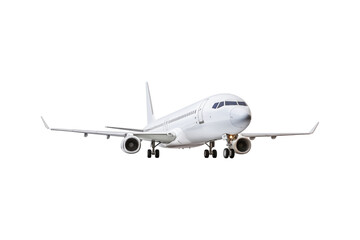 Obraz premium landing of a white plane. Perfect for aviation related designs, holiday-themed designs, and transportation themed designs. Generative AI