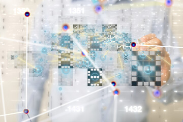 Abstract Futuristic infographic with Visual data complexity