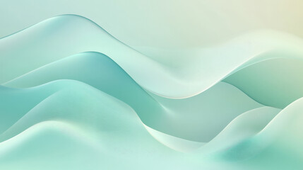 A calming gradient background blending from soft blue to pastel green, with flowing waves creating smooth, dynamic motion.