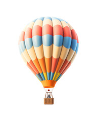 Fototapeta premium The hot air balloon with a basket is ideal for travel, adventure, and vacation. Generative AI