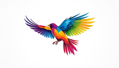 Fototapeta premium bird logo,Beautiful multi colored bird. Bird logo design,animal wildlife, animal migration, 46