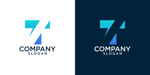 initial t abstract monogram logo design vector