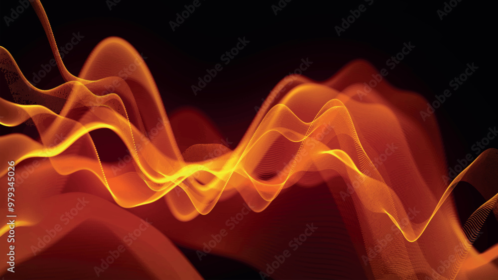 Poster futuristic point wave of particles. visualization of sound waves. technology or science banner. abst