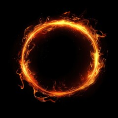 Flame ring fire background glowing.