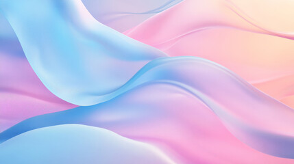 A gradient from pastel blue to light pink, with dynamic flowing abstract shapes, creating a calming yet playful composition.