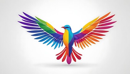 Obraz premium bird logo,Beautiful multi colored bird. Bird logo design,animal wildlife, animal migration, 76