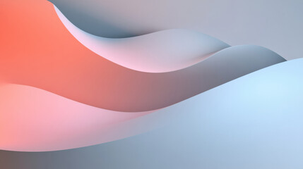 A sleek minimalist background in light gray and soft coral, featuring smooth neumorphic elements casting gentle shadows for a futuristic design.