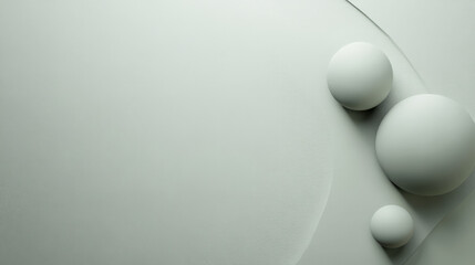 A sleek minimalist background in pale gray and light green, with smooth neumorphic buttons and raised shapes casting soft shadows for a modern, clean look.