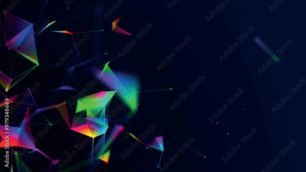 Poster abstract background with connecting dots and lines. network connection structure. plexus effect. 3d 