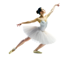 Ballerina in dance pose isolated on transparent background