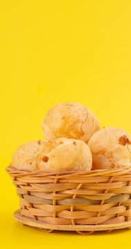 Cheese bread (Brazilian pao de queijo mineiro), top view, clean background 