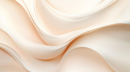 Obraz premium Elegant abstract background in warm ivory and soft peach, featuring smooth, rounded neumorphic elements creating a sense of depth and dimension in a minimalist style.