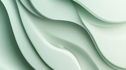 Fototapeta premium Minimalist background with soft gradient from pale green to light gray, with smooth, raised neumorphic elements casting gentle shadows in a clean design.