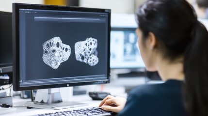 The design and CAD modeling area features designers creating intricate jewelry designs using computer-aided design (CAD) software