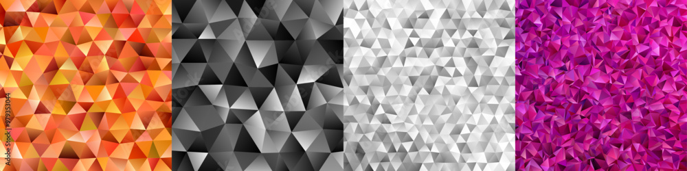 Poster chaotic triangle polygon background collection