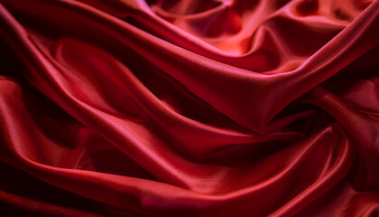Obraz premium elegant red fabric draped luxurious surfaces creating rich visual experience