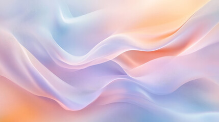 Obraz premium Pastel waves of soft lavender, pale peach, and light sky blue, forming dynamic shapes with smooth curves for a gentle, abstract background.