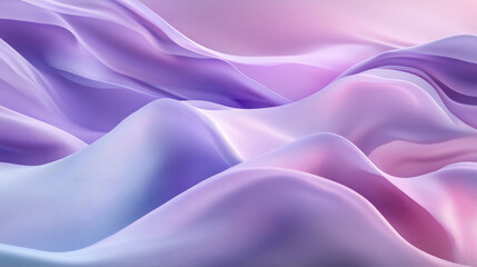 Obraz premium Smooth flowing waves of pastel lavender, soft pink, and light sky blue, forming dynamic, abstract shapes with soft gradients.