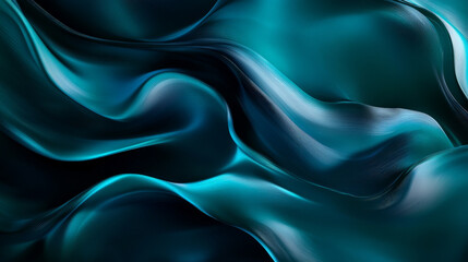 Obraz premium Smooth gradient tones transitioning from vibrant teal to dark blue, with subtle dynamic abstract shapes adding fluid motion to the composition.