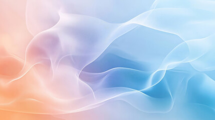 Smooth gradient transitions from soft peach to light blue, with dynamic, swirling abstract shapes for a calming yet lively background.