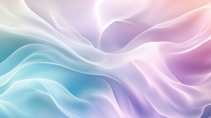 Obraz premium Smooth gradients of soft lavender, pale peach, and light teal, with dynamic abstract waves forming an elegant and calming background.