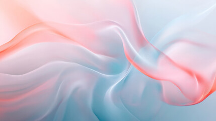 Smooth gradients of soft pastel blue and coral, with dynamic, flowing abstract lines creating a soothing, energetic background.