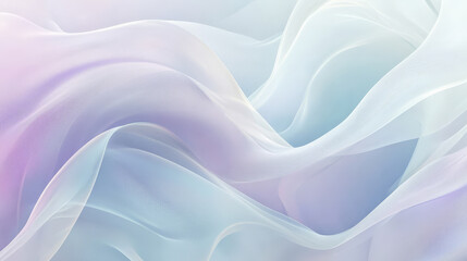 Soft pastel waves of pale lavender, light mint, and sky blue, forming dynamic, flowing shapes that create a serene, abstract composition.