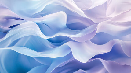 Obraz premium Soft pastel waves of pale lavender, light mint, and sky blue, forming dynamic, flowing shapes that create a serene, abstract composition.
