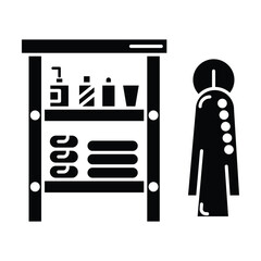 Bathroom shelves icon vector on white background