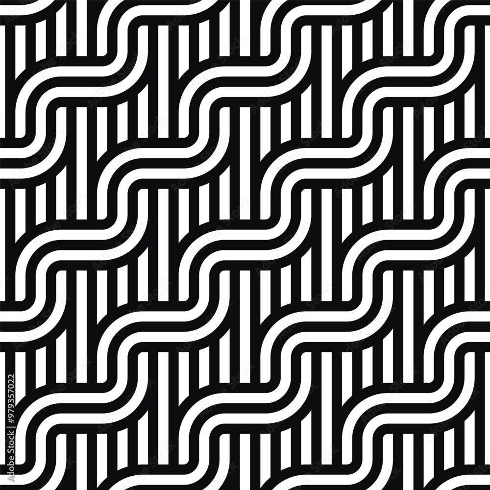 Poster seamless pattern with oblique black segments