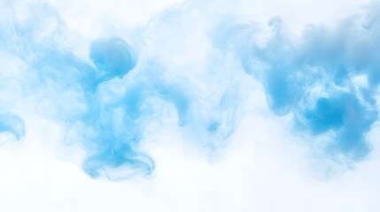 Fototapeta premium white background with blue ink in water in motion smoke explosion effect abstract background with copy space, Generative AI 