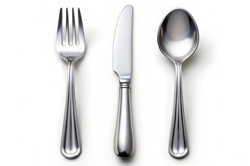 Cutlery. Fork, knife and spoon.Cutlery. Fork and spoon isolated on white background