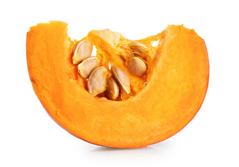 Pieces of pumpkin isolated on a white background. With clipping path.