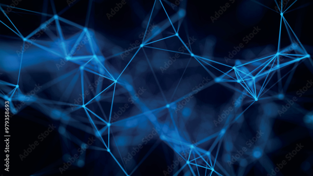 Poster abstract background with connecting dots and lines. network connection structure. plexus effect. 3d 