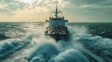 The ship's testing phase at sea, where the vessel undergoes sea trials to ensure all systems function correctly