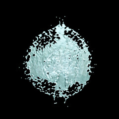 Water Splash isolated on black background with clipping path, 3D rendering
