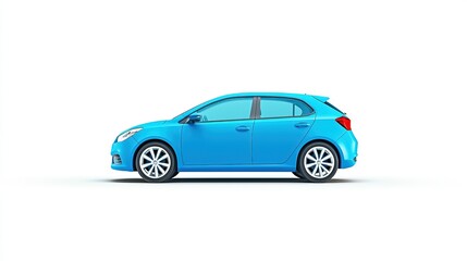 Obraz premium Modern Blue Hatchback Car Image