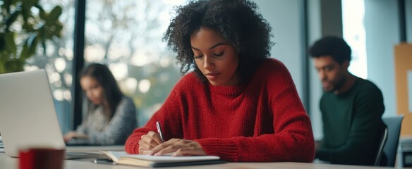 The Student Writing in Class