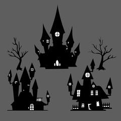 halloween background with house