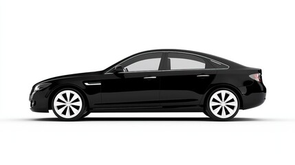 Obraz premium Sleek Black Four-Door Sedan with Silver Accents