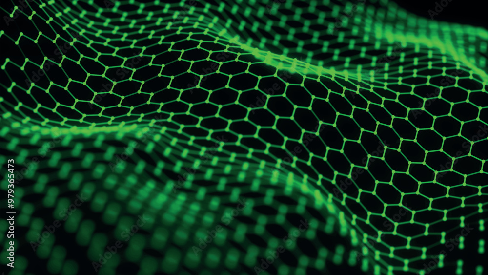 Aufkleber futuristic hexagon background. abstract technology background. technology concept. big data. 3d wave