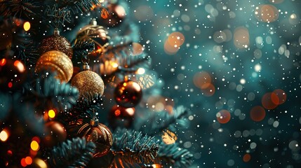 Christmas tree with sparkling ornament