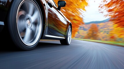 Autumn Day on Quiet Country Road