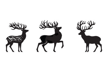 silhouette of deer vector and illustration