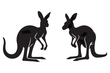 Kangaroo silhouette vector and illustration