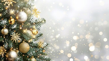Christmas tree with sparkling ornaments